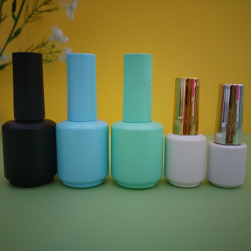 Oem 10ml 15ml ขวดยาทาเล็บขนาดเล็กเครื่องสำอางแก้ว Uv เจลพร้อมแปรงในสต็อก